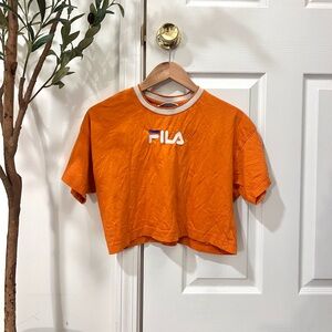 Vintage Orange Fila Crop Top